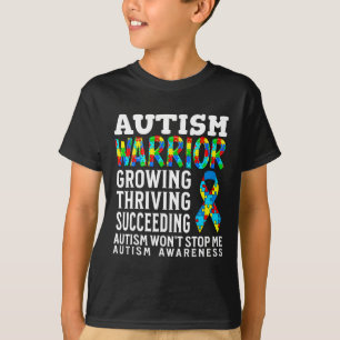 Autism Warrior Kids Puzzle Support Autism Awarenes T-Shirt
