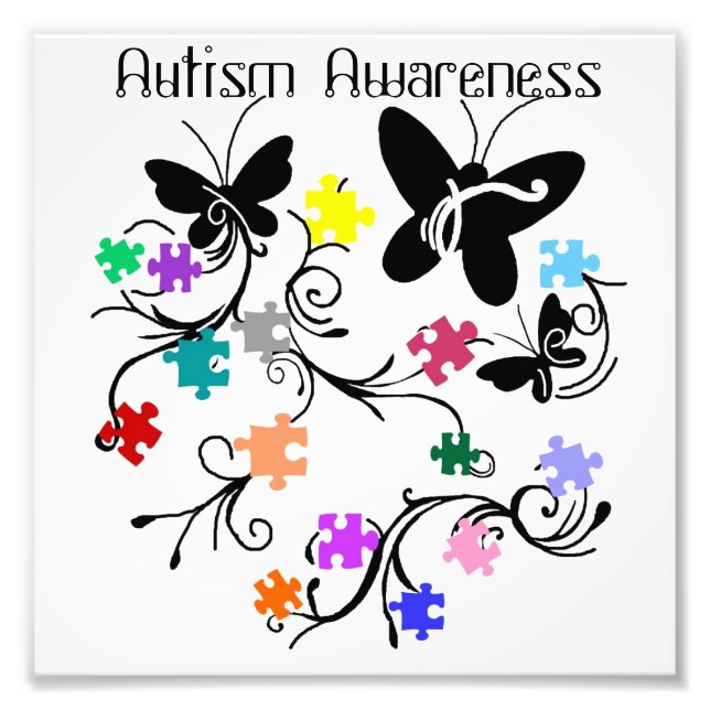 Autism with Butterflies and pieces Photo prints (Front)