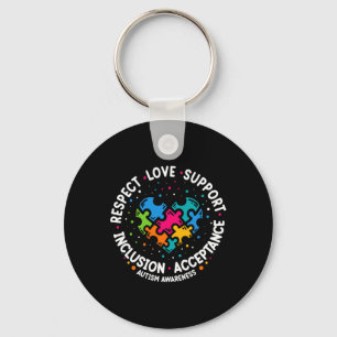 Autism  Women Men Respect Love Support Autism Awar Key Ring
