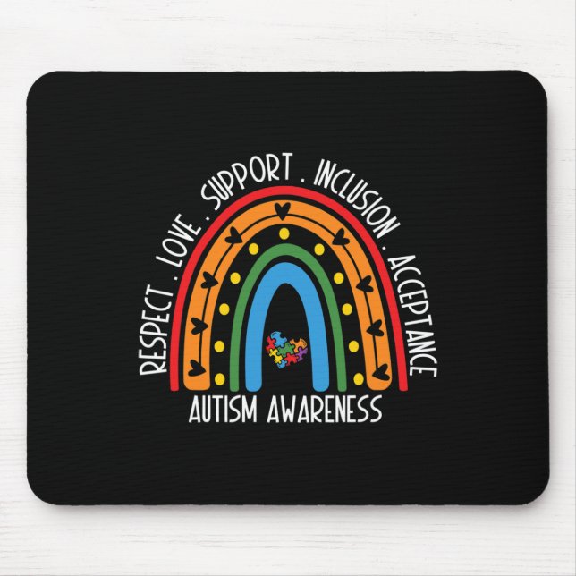 Autism  Women Men Respect Love Support Autism Awar Mouse Mat (Front)