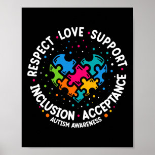 Autism Women Men Respect Love Support Autism Aware Poster
