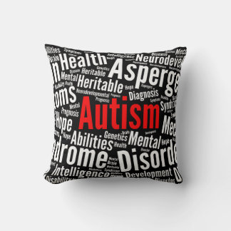 Autism Words Throw Pillow 16