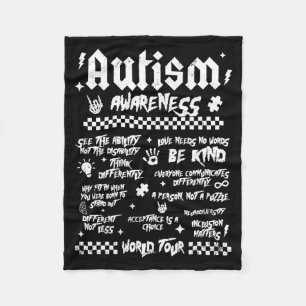 Autism World Tour Autism Awareness (on Back) Fleece Blanket