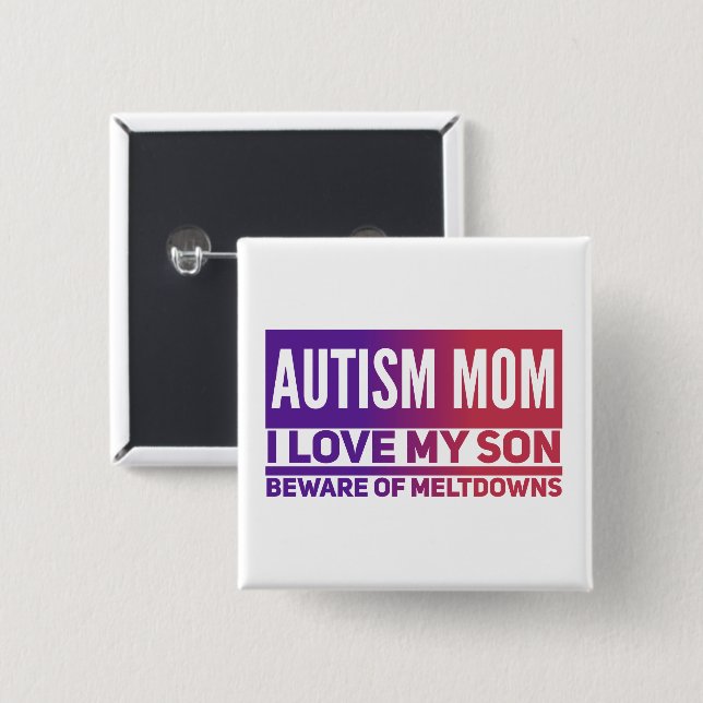 AutismMom - Square Button (Front & Back)