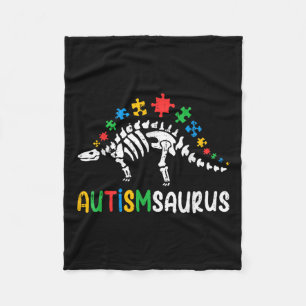 Autismsaurus Dinosaur Boys Kids Toddler Autism Awa Fleece Blanket
