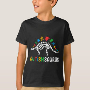 Autismsaurus Dinosaur Boys Kids Toddler Autism Awa T-Shirt