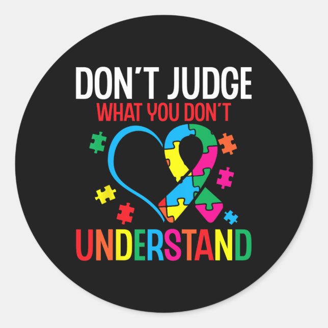 Autist Support Autism  Classic Round Sticker (Front)