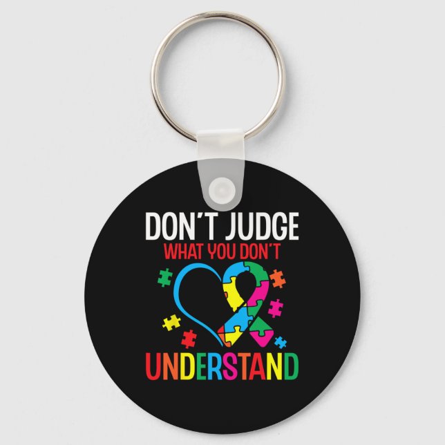 Autist Support Autism  Key Ring (Front)