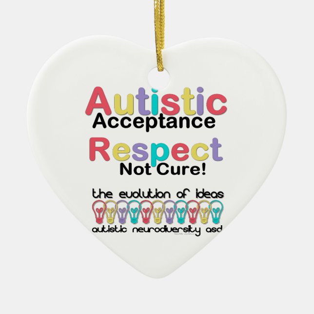 Autistic Acceptance Respect Not Cure Ceramic Tree Decoration (Front)