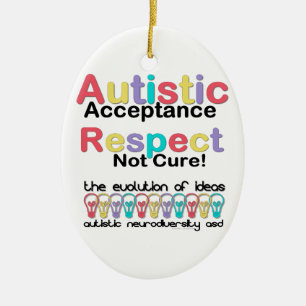 Autistic Acceptance Respect Not Cure Ceramic Tree Decoration