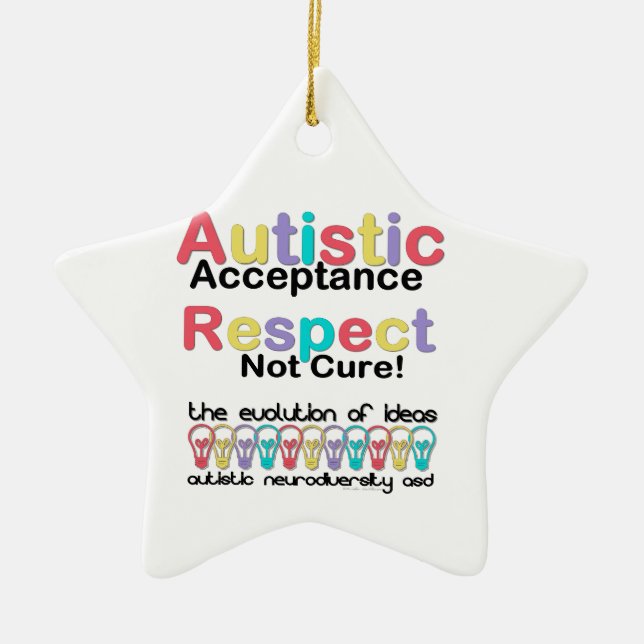 Autistic Acceptance Respect Not Cure Ceramic Tree Decoration (Front)