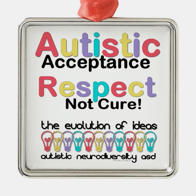 Autistic Acceptance Respect Not Cure Metal Tree Decoration (Front)