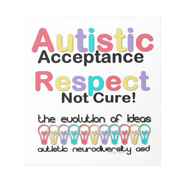 Autistic Acceptance Respect Not Cure Notepad (Front)