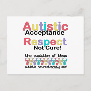 Autistic Acceptance Respect Not Cure Postcard