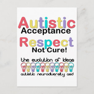 Autistic Acceptance Respect Not Cure Postcard