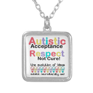 Autistic Acceptance Respect Not Cure Silver Plated Necklace