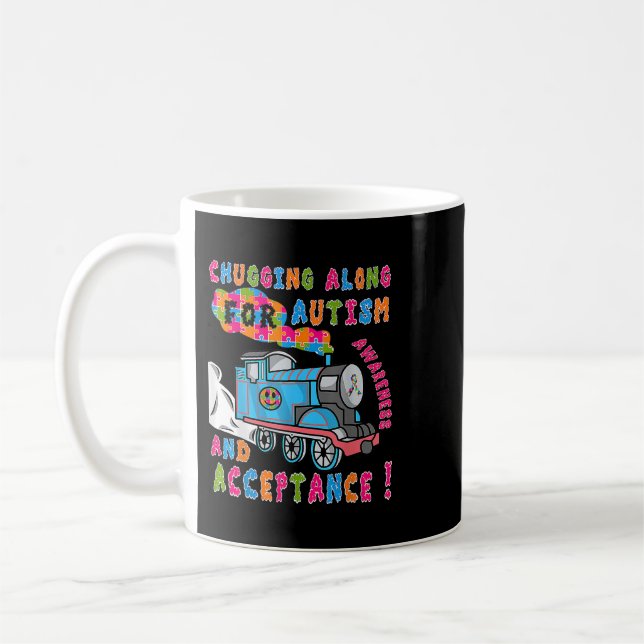 Autistic Advocate Acceptance Train Puzzle Cool Aut Coffee Mug (Left)