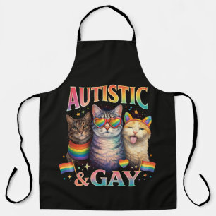 Autistic And Gay Funny Cat Apron
