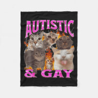 Autistic And Gay Funny Cat Meme Bootleg Graphic