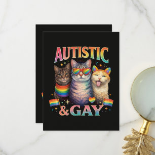 Autistic And Gay Funny Cat Thank You Card