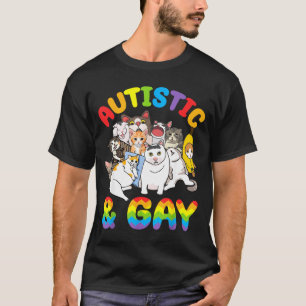 Autistic And Gay Funny Crying Meme Cats Pride Awar T-Shirt