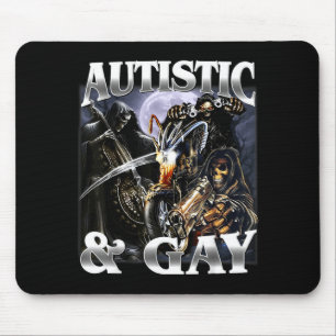 Autistic and Gay Funny Hard Skeleton Meme Bootleg Mouse Mat