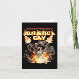 Autistic And Gay Skeleton Cursed Autism Meme  Card