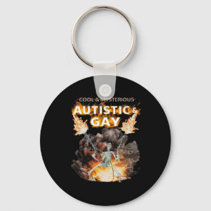 Autistic And Gay Skeleton Funny Autism Skeleton Me Key Ring
