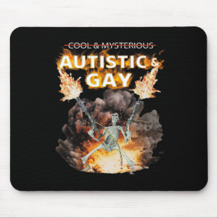 Autistic And Gay Skeleton Funny Autism Skeleton Me Mouse Mat