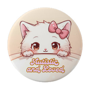 Autistic and loved pin button