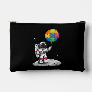 Autistic Astronaut Balloon Space Autism Awareness Accessory Pouch