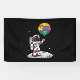 Autistic Astronaut Balloon Space Autism Awareness Banner
