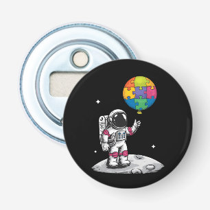 Autistic Astronaut Balloon Space Autism Awareness Bottle Opener