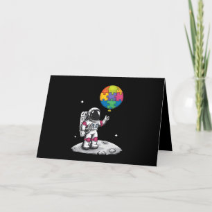 Autistic Astronaut Balloon Space Autism Awareness Thank You Card