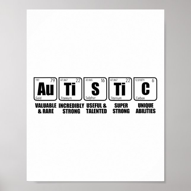 Autistic Au Ti S Ti C Periodic Table Of Elements A Poster (Front)