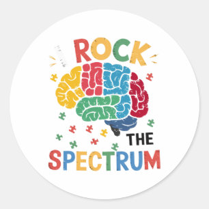 Autistic Autism Awareness Boys Toddler I Rock The Classic Round Sticker