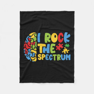 Autistic Autism Awareness Boys Toddler I Rock The Fleece Blanket