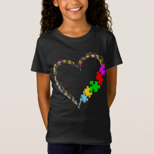Autistic   Autism Awareness Heart Puzzle Piece T-Shirt