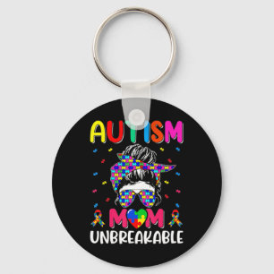 Autistic Autism Awareness Mom Life Shirt Women Ble Key Ring