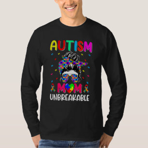 Autistic Autism Awareness Mum L Ife Women Bleached T-Shirt