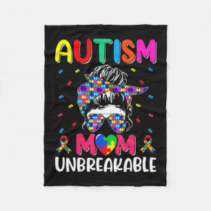 Autistic Autism Awareness Mum Life Shirt Women Ble Fleece Blanket