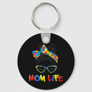 Autistic Autism Awareness Mum Life Shirts Women Mo Key Ring