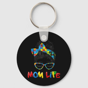 Autistic Autism Awareness Mum Life Shirts Women Mo Key Ring