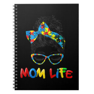 Autistic Autism Awareness Mum Life Shirts Women Mo Notebook