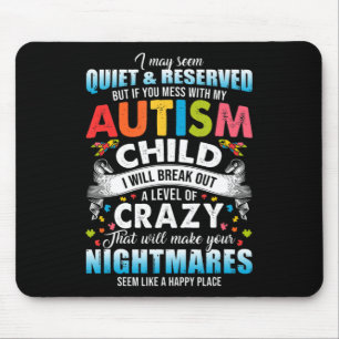 Autistic Autism Awareness Puzzle Pieces Proud Auti Mouse Mat