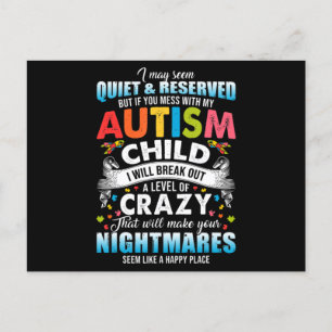 Autistic Autism Awareness Puzzle Pieces Proud Auti Postcard