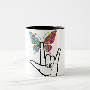 Autistic Autism Butterfly Autism Awareness Two-Tone Coffee Mug