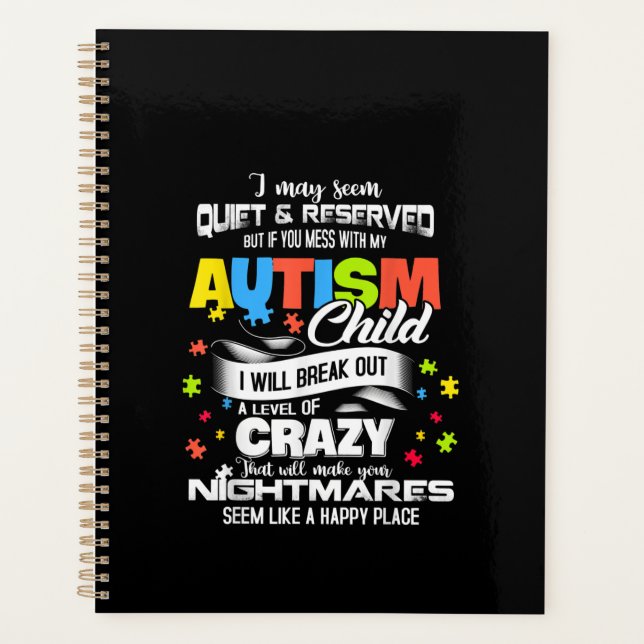Autistic | Autism Child I Will Break Out A Level Planner (Front)