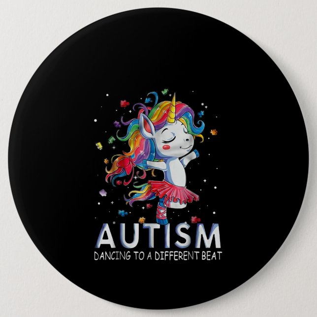 Autistic | Autism Dancing To A Different Beat 6 Cm Round Badge (Front)