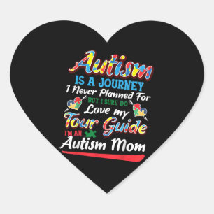 Autistic Autism Is A Journey I Never Planner Heart Sticker